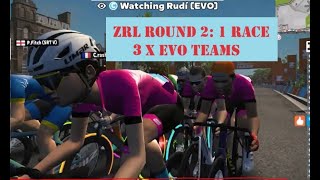 In this round of ZRL Zwift Racing League we have THREE teams competing against each other.