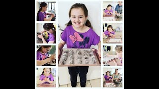 My daughter making chocolate balls during homeschooling 👩‍💻