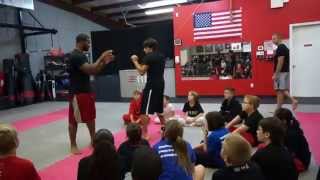 Tyron Woodley visits HERO Martial Arts Academy