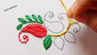 Hand Embroidery Designs: Creton Stitch, couchin stitch, Flower Embroidery design