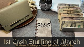 CASH STUFFING $685! Sinking funds 2024 & 52 Week Challenge