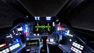 Virtual cockpit of an X-Wing star wars