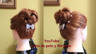 Peinado fácil y rápido para Fiesta o Año Nuevo / Recogido alto elegante fácil