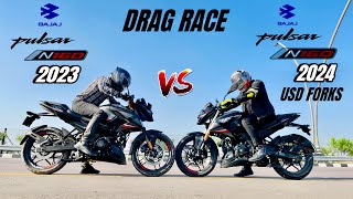 bajaj pulsar n160 2024 vs bajaj pulsar n160 2023 | DRAG RACE | head to head battle 🔥