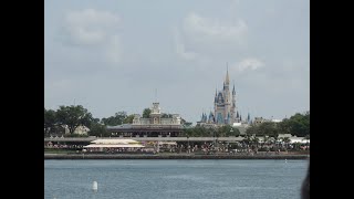 Riding the Disney World ferry Richard F. Irvine across the Seven Seas Lagoon