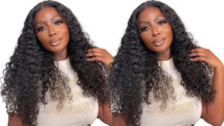 BEGINNER FRIENDLY GLUELESS 5X5 WIG INSTALL | LUVME HAIR WATERWAVE WIG