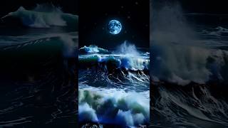 Atlantic  Ocean 4k View | #atlantic #ocean #animation #nature #moon #star #shorts