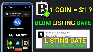 Blum Announcement Listing Date ? | Blum Listing Date Confirm ? | Blum Airdrop Criteria | Blum Price