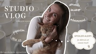 SMALL BUSINESS - CÉRAMIQUE 👩🏼‍🎨  vlog: préparation & photos new co, enfournement, émaillage & 🐱