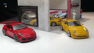 Showroom Porsche 911 GT3 RS (991) and Porsche GT3R (996) | ❤️ Very Realistic Die cast Model Cars