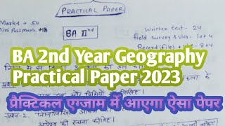 BA 2nd Year Geography Practical Paper 2023