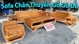 Bộ Sofa Gỗ Gõ - Bộ Sofa Zito Chân Thuyền Gỗ Gõ (Hoàn Thiện Lót 2) - Sofa Gỗ | Đồ Gỗ Bảo Lộc