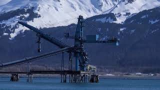 Seward, Alaska, coal train yard and surroundings.