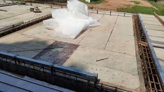 Laying poly foam sheets before concreting