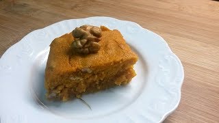 Bolo de abóbora e nozes (sem glúten)/ Pumpkin and walnut cake (gluten free)