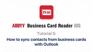 ABBYY BCR. #5 How to sync business cards with Outlook