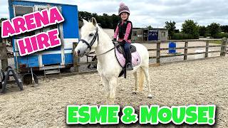 Esme and Mouse go to an ARENA HIRE! - Esme's first trip out on her new pony Mouse!