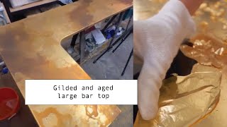 Gilded and aged large bar top