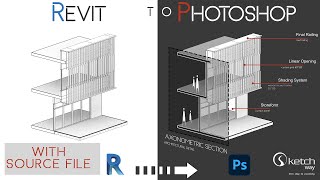 HOW TO Create AXONOMETRIC section analyzing with REVIT and PHOTOSHOP