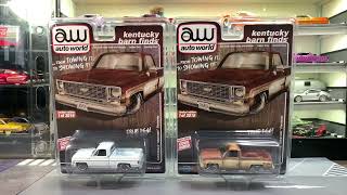 Auto World Exclusives Kentucky Barn Finds 1974 Chevy Silverado Fleetside Pair White & Weathered 1:64