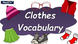 30 Usefull FLASHCARD for Clothes - ESL - Learn English  with Nemo