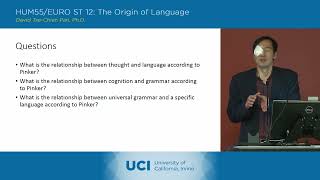 The Origin of Language - 18-1 - Steven Pinker 2 - Discussion