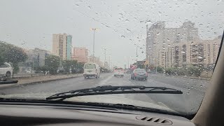 Kuwait morning its rainy day road to work #roselily22vlog #kuwait #weather #fypシ゚