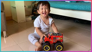 One Year Old Boy Playing Monster Truck Toy | Matheus Jade