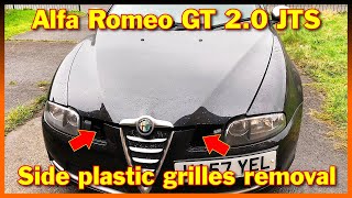 Alfa Romeo GT - how to remove small plastic grills under the bonnet