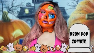 Neon Pop Art Zombie Halloween Makeup