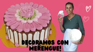 Decoración de torta, con merengue ITALIANO! COMO utilizar las  boquillas para decorar! 😍