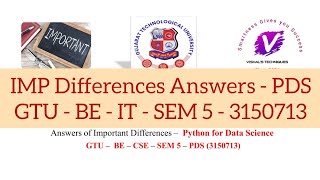 Answers of IMP Differences PDS 3150713 | Python for Data Science IMP Differences Answers | GTU IMP