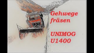 ❄️Winterdienst extrem❄️  Unimog U1400 mit Fräse