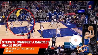 STEPH snapped J.RANDLE's ankle bone pretty bad...He did this in front of th kincks bench