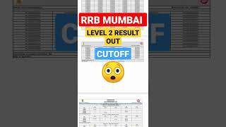 RRB MUMBAI LEVEL 2 RESULT OUT | CUTOFF 😲 | #shorts #mumbai #viral #ntpc #trendingshorts