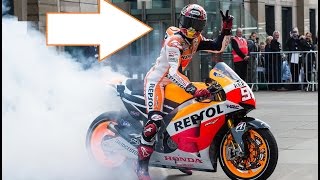 2015 Moto GP - HONDA Marc Marquez EPIC BURNOUT. Jerez Spain Race Prep.