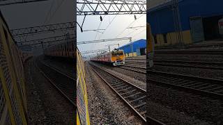 High speed local train croshing 🔥 #shorts #youtubeshorts #indainrailway #train