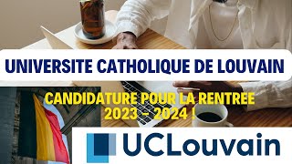 🇧🇪Université Catholique de Louvain (UCL) en Belgique | Rentrée 2023-2024