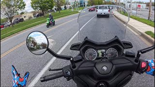 VLOG Episode #1 Xmax 300 Ride to Local Scooter and Moped Shop