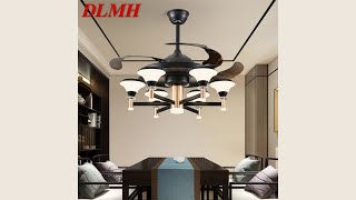 Review DLMH Modern Ceiling Fan With Light and Control LED 2024