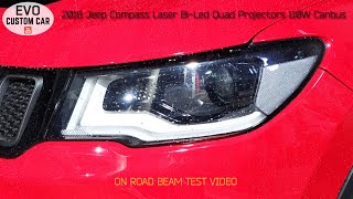 EVO Visibility: 2018 Jeep Compass Bi-LED Laser Headlamps 55W + Fog lamps 20W Quad Projectors setup