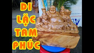 Tượng Phật Di Lặc Tam Phúc gỗ bách xanh 🌳 Phật Di Lặc Đẹp [dogotammoc.com]