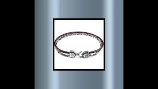 Silver and Round Leather Bracelet