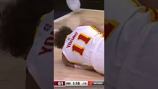 Trae Young Goes Down In Pain