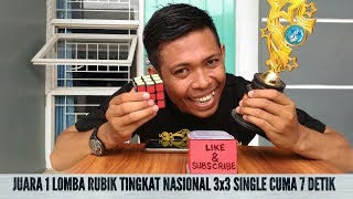 JUARA 1 LOMBA RUBIK TINGKAT NASIONAL 3X3 SINGLE REKOR CUMA 7 DETIK