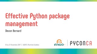 Effective Python package management (Devon Bernard)