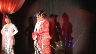 burmese traditional duet dance with amusing joke act