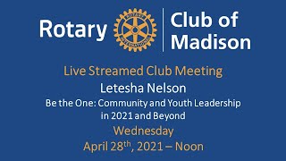 April 28 Rotary Meeting at Park Hotel - Letesha Nelson