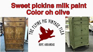 Trash to treasure-dresser makeover -sweet pickins milk paint