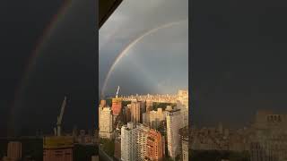 #Lightning in #rainbow then Double Rainbow appears over Central Park #newyork #storm #newyorkcity